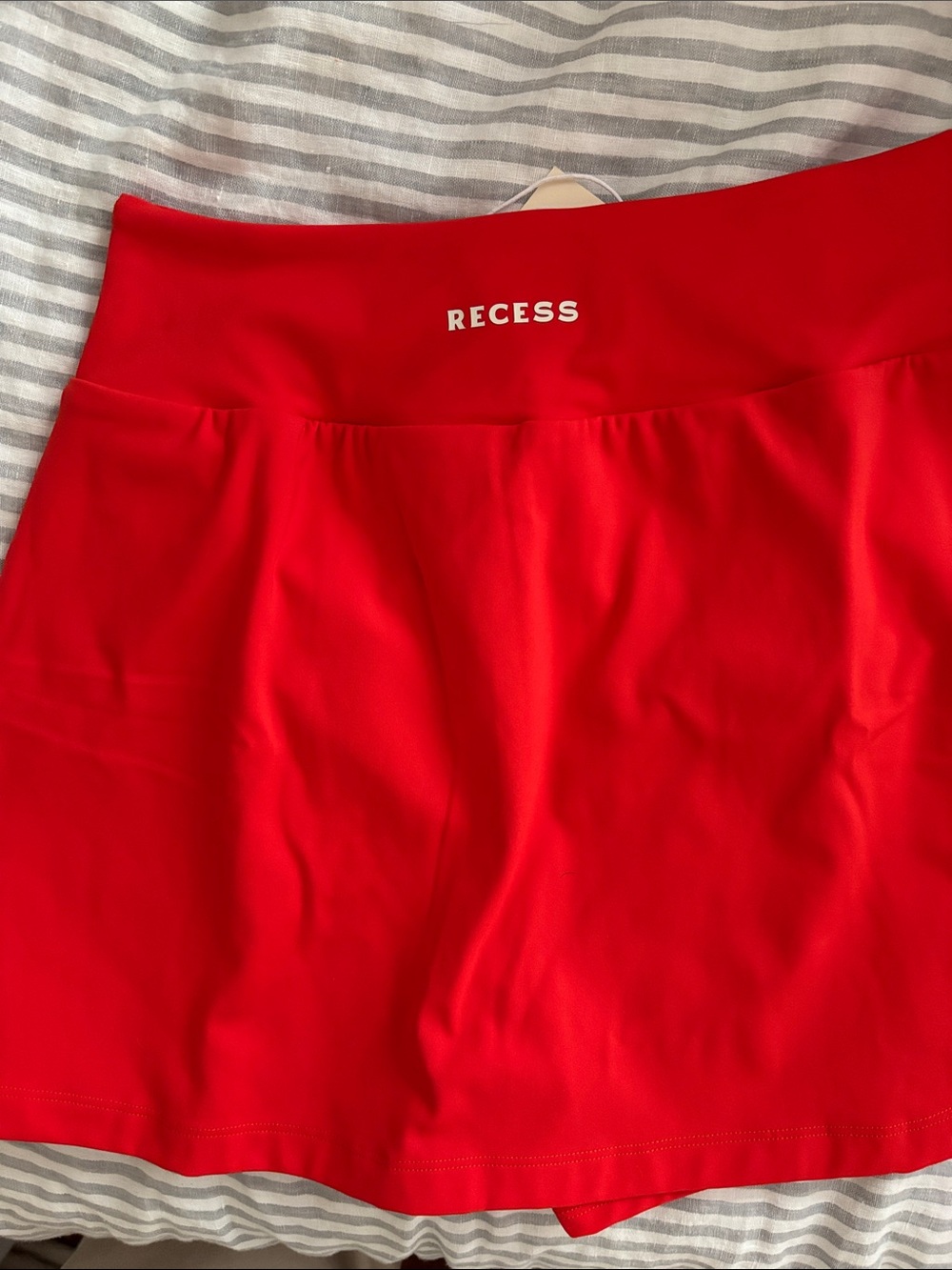 NWT Recess ๐พ smith skort in Poppy pickleball tennis mini skirt active skirt red - Picture 6 of 7